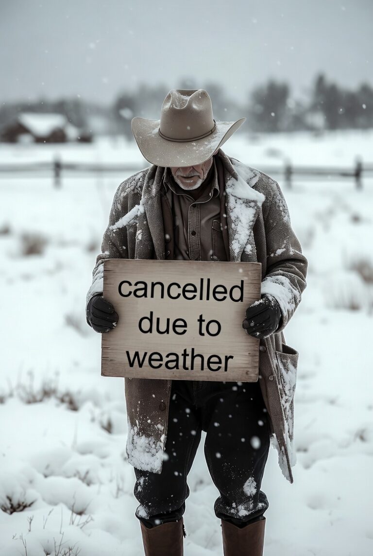 cancelled weather cowboy snow
